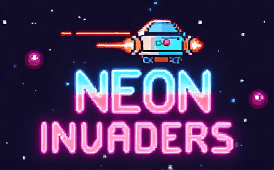 Retro Neon Invaders